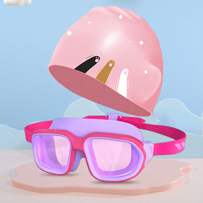 Silicone Kids Swim Goggles with Anti-Fog Lens and UV Protection for Swimming Training