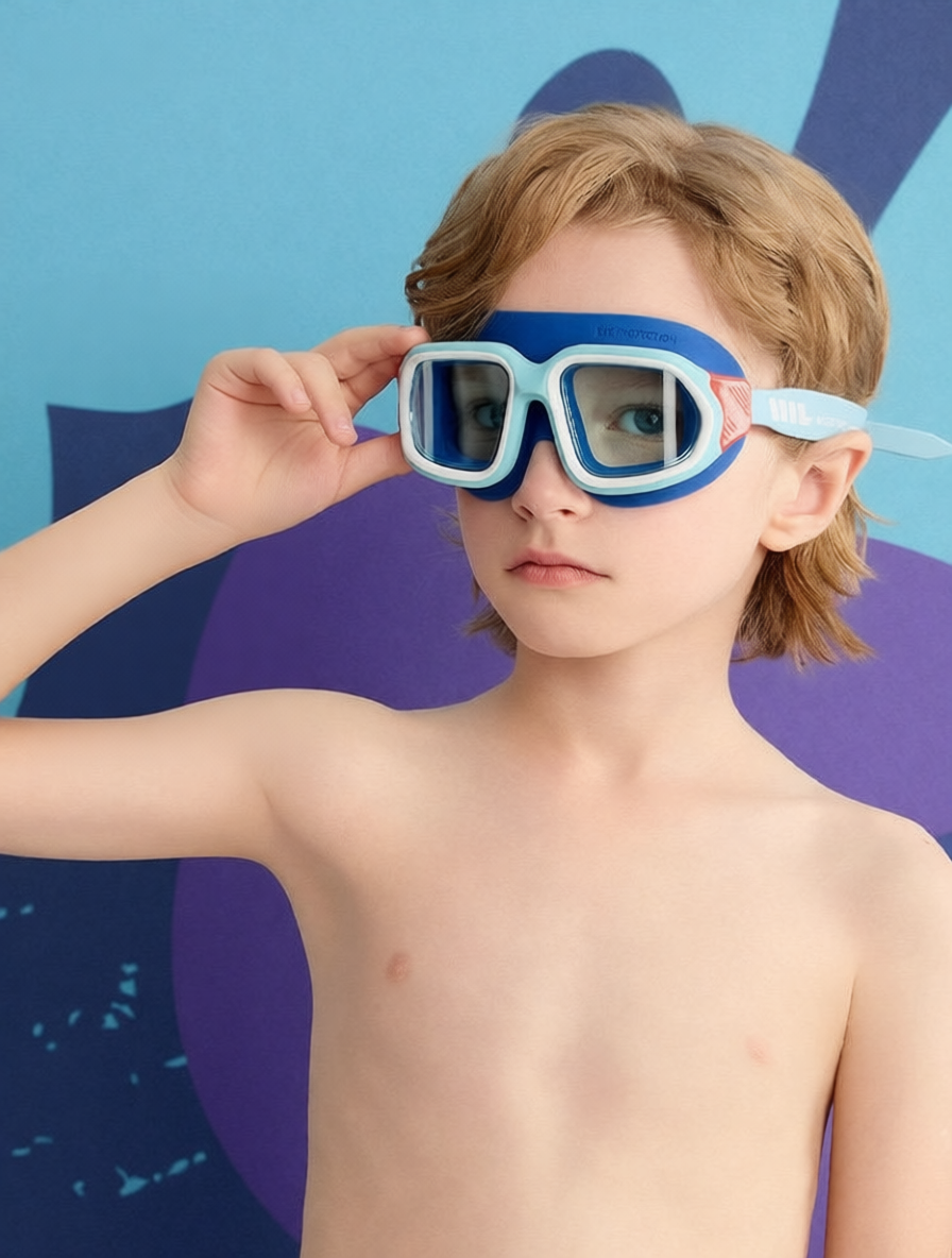 Silicone Kids Swim Goggles with Anti-Fog Lens and UV Protection for Swimming Training