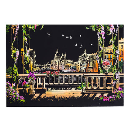 🔥Scratch-Off Rainbow Painting - World Famous Tourist Attractions 16 X 11.2 Inches