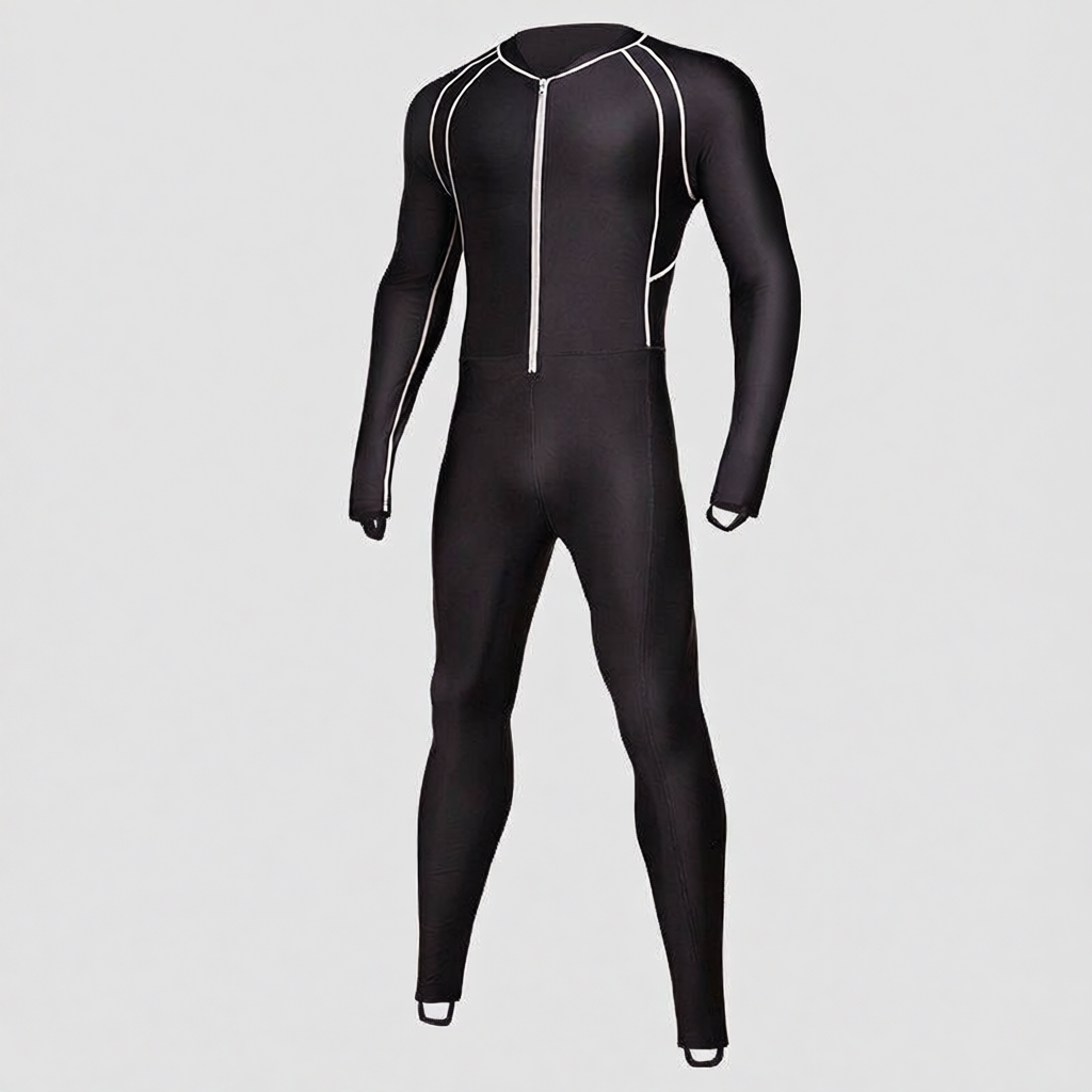 Men's Quick-Dry Polyester Long Sleeve Swim Rash Guard with UV Protection