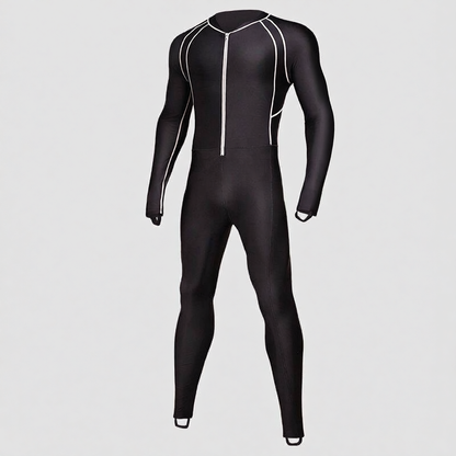 Men's Quick-Dry Polyester Long Sleeve Swim Rash Guard with UV Protection