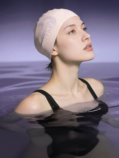 Silicone Swim Cap with Anti-Slip Design for Women, Waterproof and Comfortable Swimming Hat for Long Hair, Soft Elastic Material