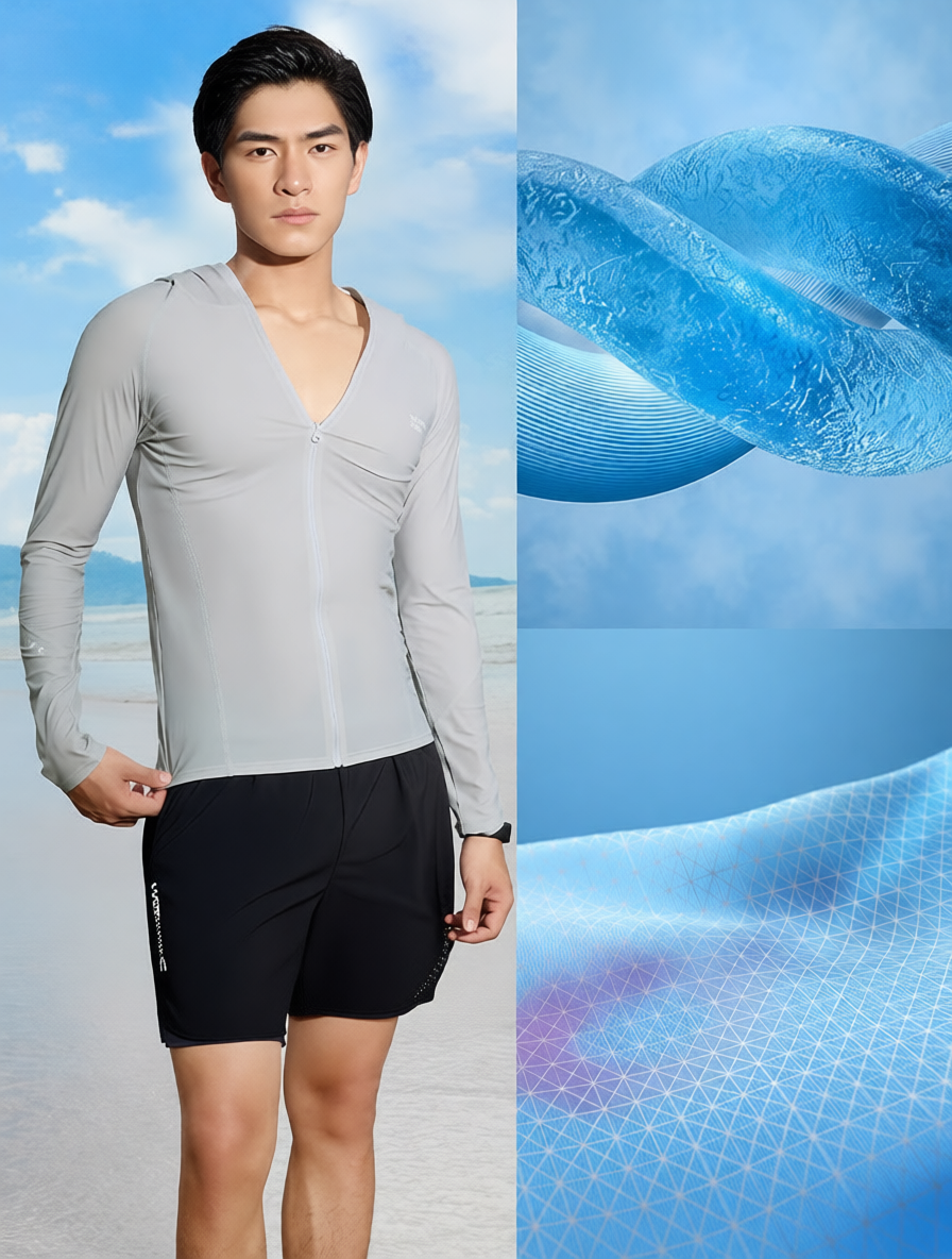 Quick-Dry Lightweight UPF 50+ Hooded Sun Protection Jacket for Men