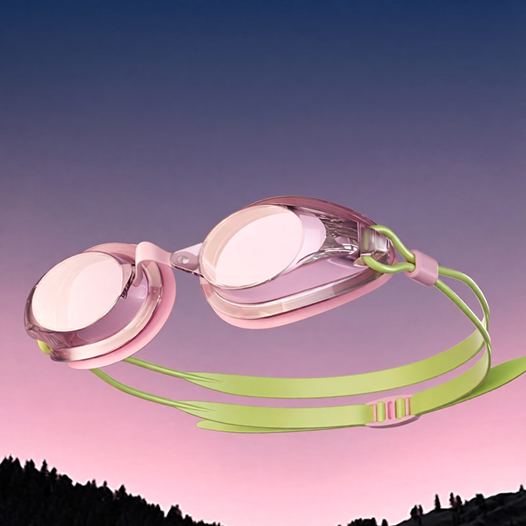 UV-Protective Silicone Swim Goggles with Anti-Fog Lens for Kids and Adults