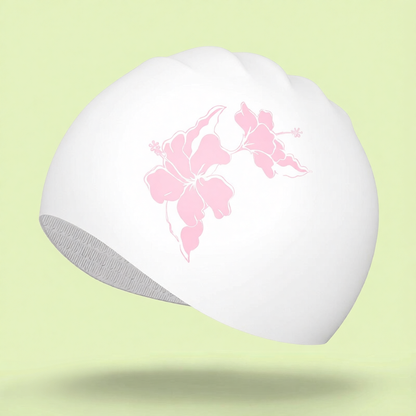 Silicone Swim Cap with Tulip Pattern Design for Women - Water Resistant and Comfortable Swimming Hat