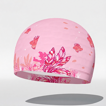Cotton Swim Cap with Print Design for Kids - Soft, Comfortable and Quick-Dry Swimming Hat