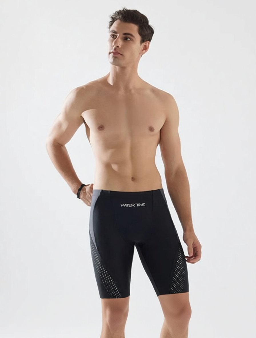 Men's High-Performance Quick-Dry Swim Shorts with Mesh Panels and Compression Fit