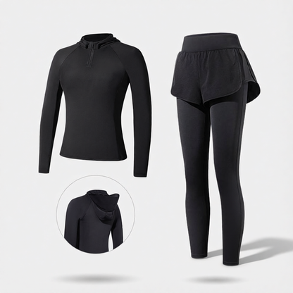 Quick-Dry Spandex Surfing Rash Guard with Flounce Hem Long Sleeve Swim Top for Women