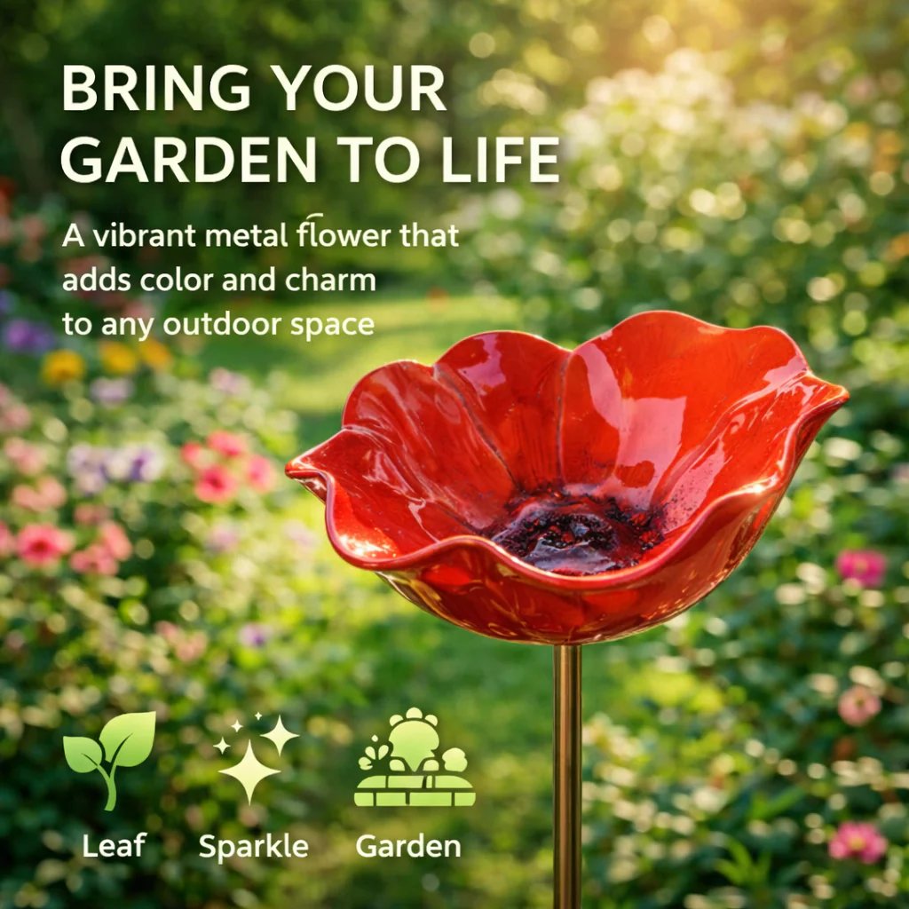 💖🎁Early Spring Limited-Time 50% Off--🎁Handmade Metal Flower Garden Stake🐦