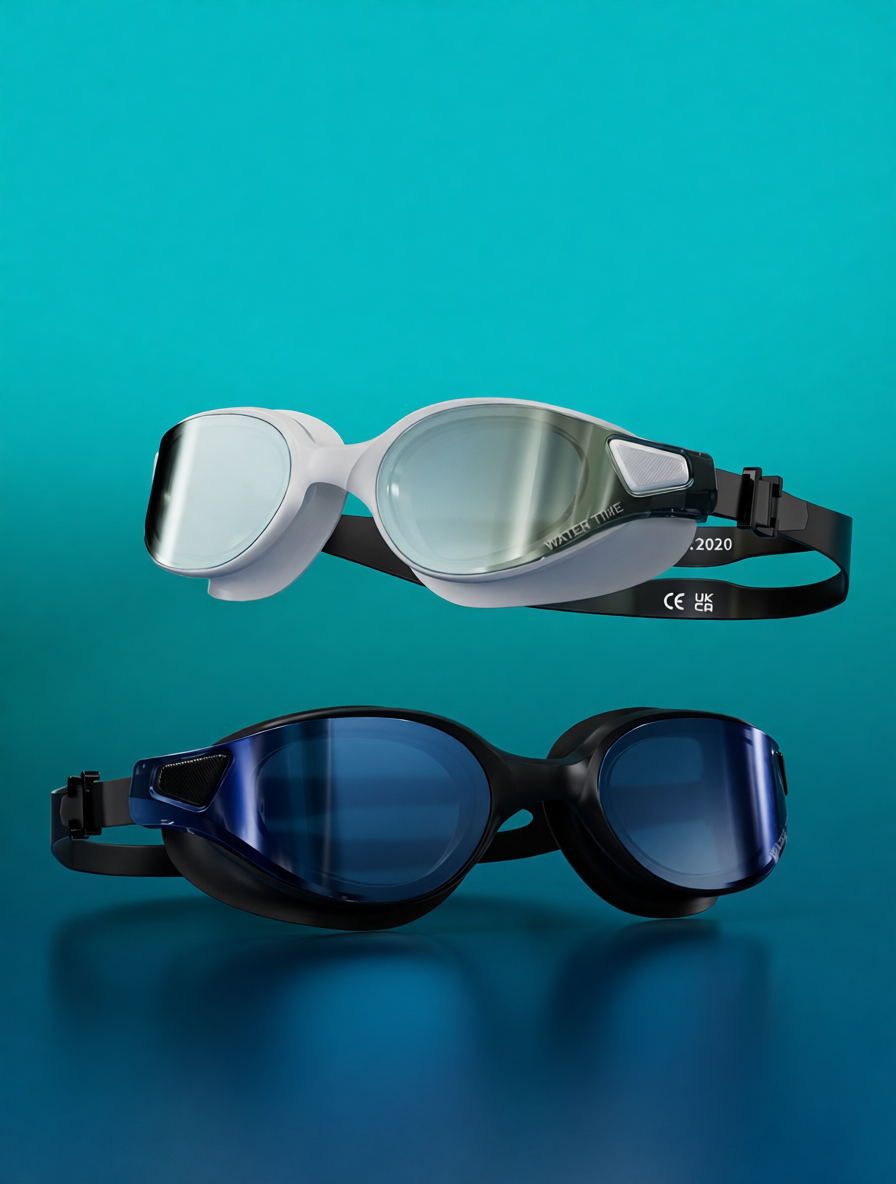 Silicone Swim Goggles with Anti-Fog Lens for Clear Vision and Comfortable Fit