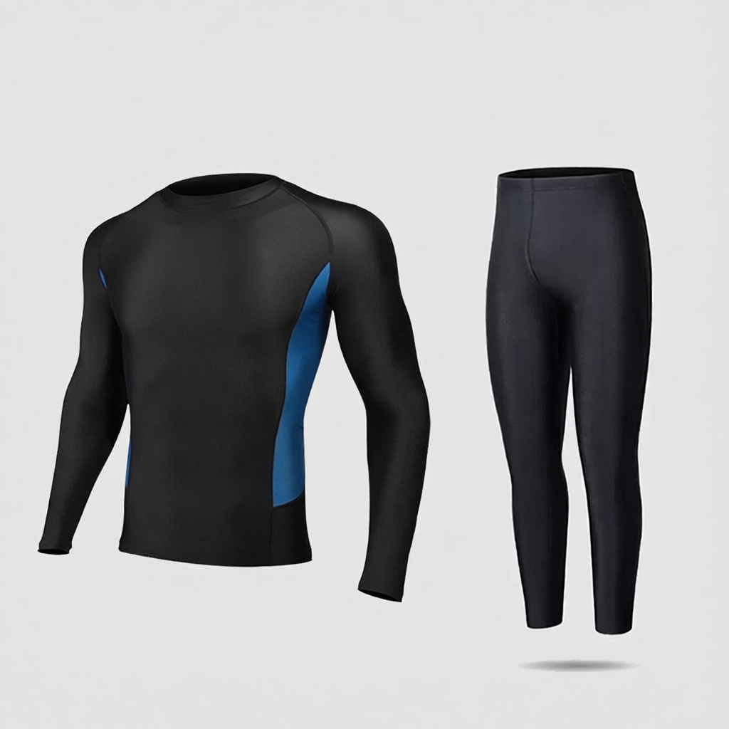 Men's Quick-Dry Polyester Long Sleeve Swim Rash Guard with UV Protection
