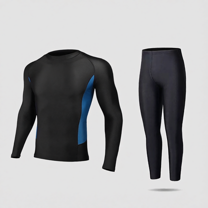 Men's Quick-Dry Polyester Long Sleeve Swim Rash Guard with UV Protection