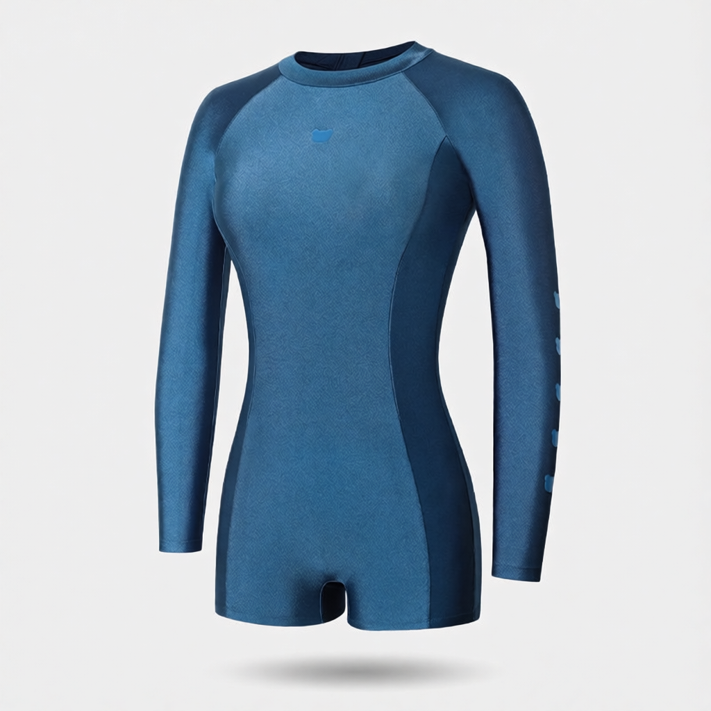 High-Performance Nylon Spandex Long Sleeve Swim Suit with Full Coverage and UV Protection