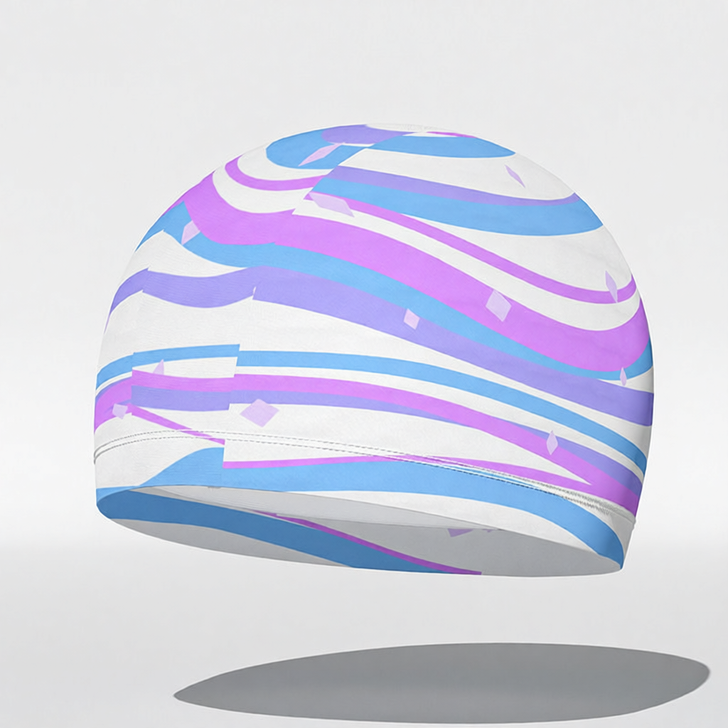 Cotton Swim Cap for Kids with Cartoon Print - Comfortable, Waterproof Swim Hat for Pool and Beach Activities