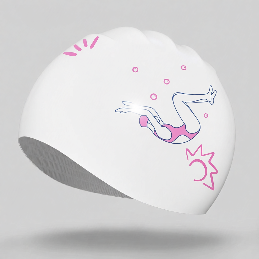 Silicone Swim Cap with Anti-Slip Design for Women, Waterproof and Comfortable Swimming Hat for Long Hair, Soft Elastic Material
