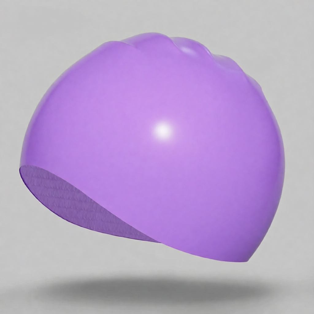 Silicone Swim Cap with 'Smile' Print - Comfortable, Anti-Slip, Waterproof Swimming Hat for Women