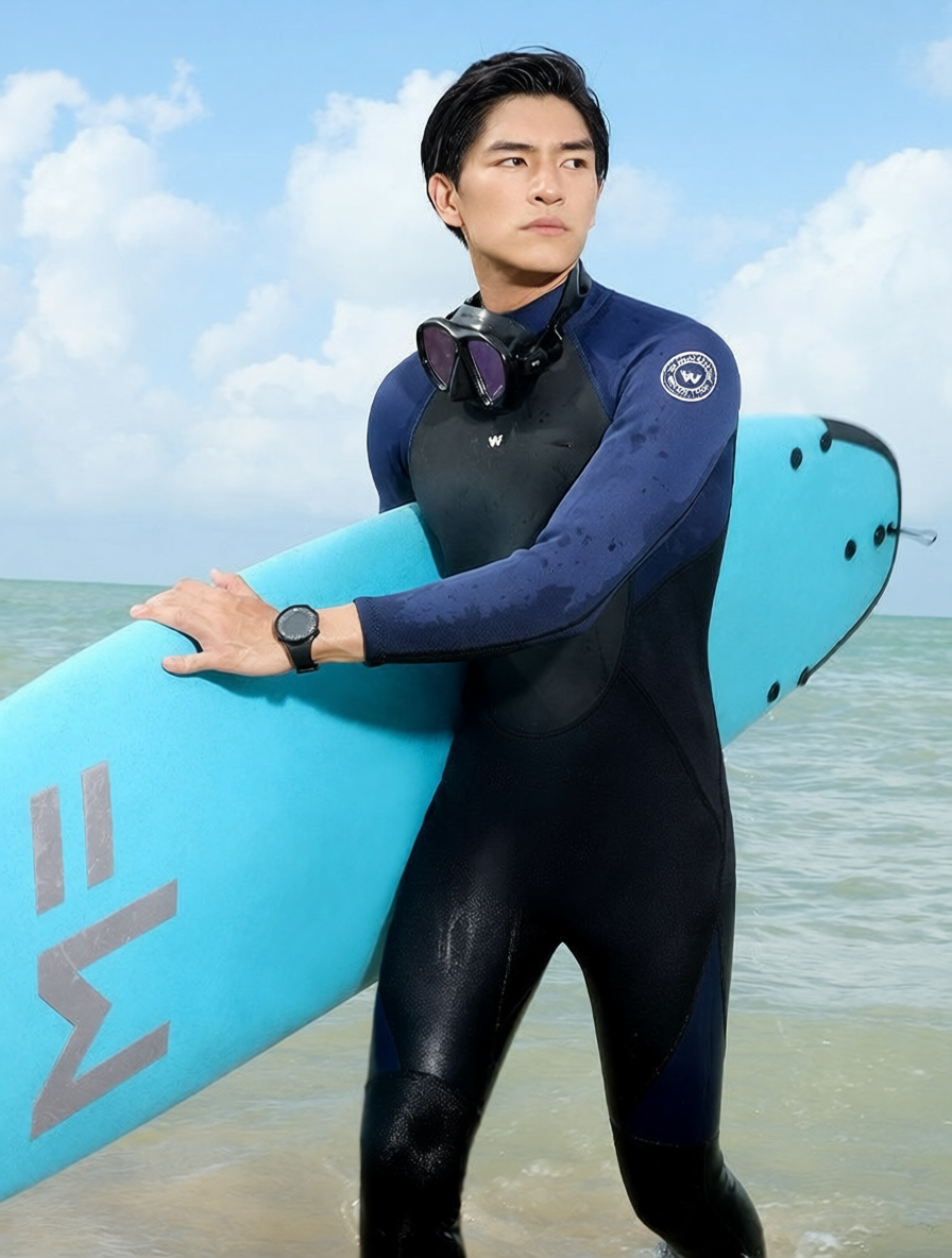 Neoprene Full-Sleeve Surf Wetsuit for Men - Durable, Warm & Flexible潜水服