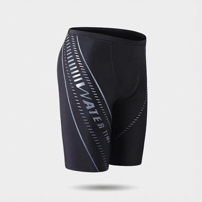 Men's High-Waisted Quick-Dry Swim Shorts with Mesh Panels and Water-Resistant Fabric