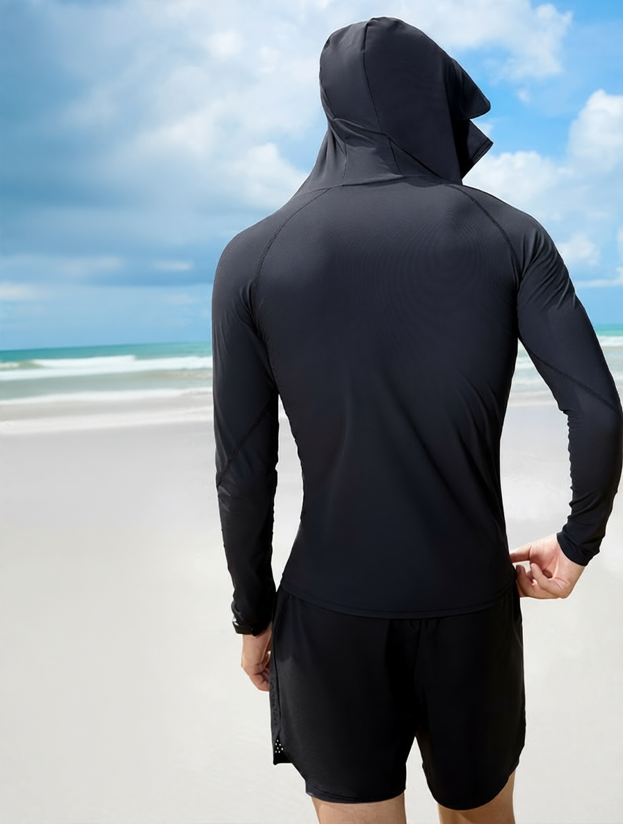 Men's Lightweight Quick-Dry Polyester Athletic Hoodie with Full Zip and Side Pockets