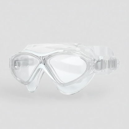 Transparent Silicone Swim Goggles with Pink Anti-Fog Lens for Clear Underwater Vision