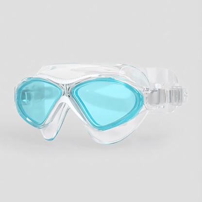 Transparent Silicone Swim Goggles with Pink Anti-Fog Lens for Clear Underwater Vision