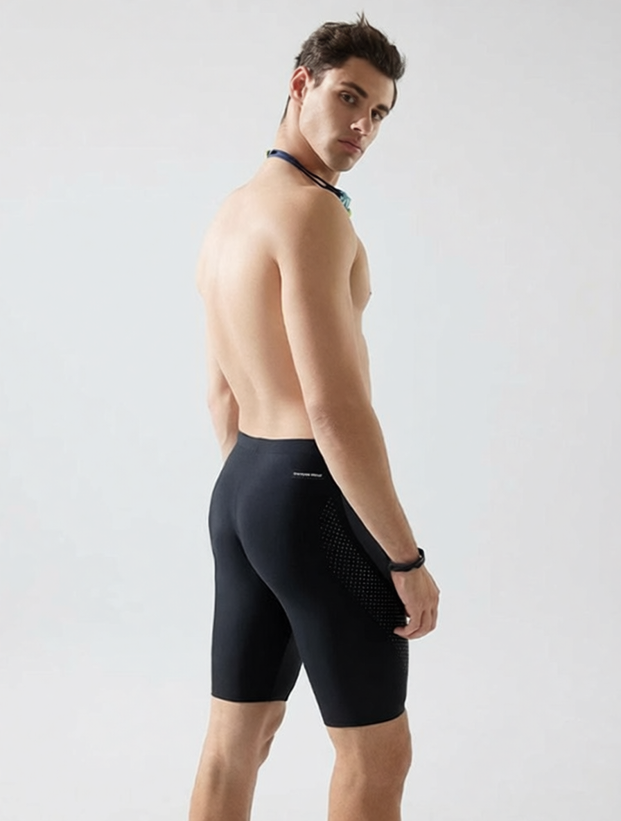 Men's High-Performance Quick-Dry Swim Shorts with Mesh Panels and Compression Fit
