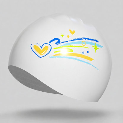 Silicone Swim Cap with Anti-Slip Design for Women, Waterproof and Comfortable Swimming Hat for Long Hair, Soft Elastic Material