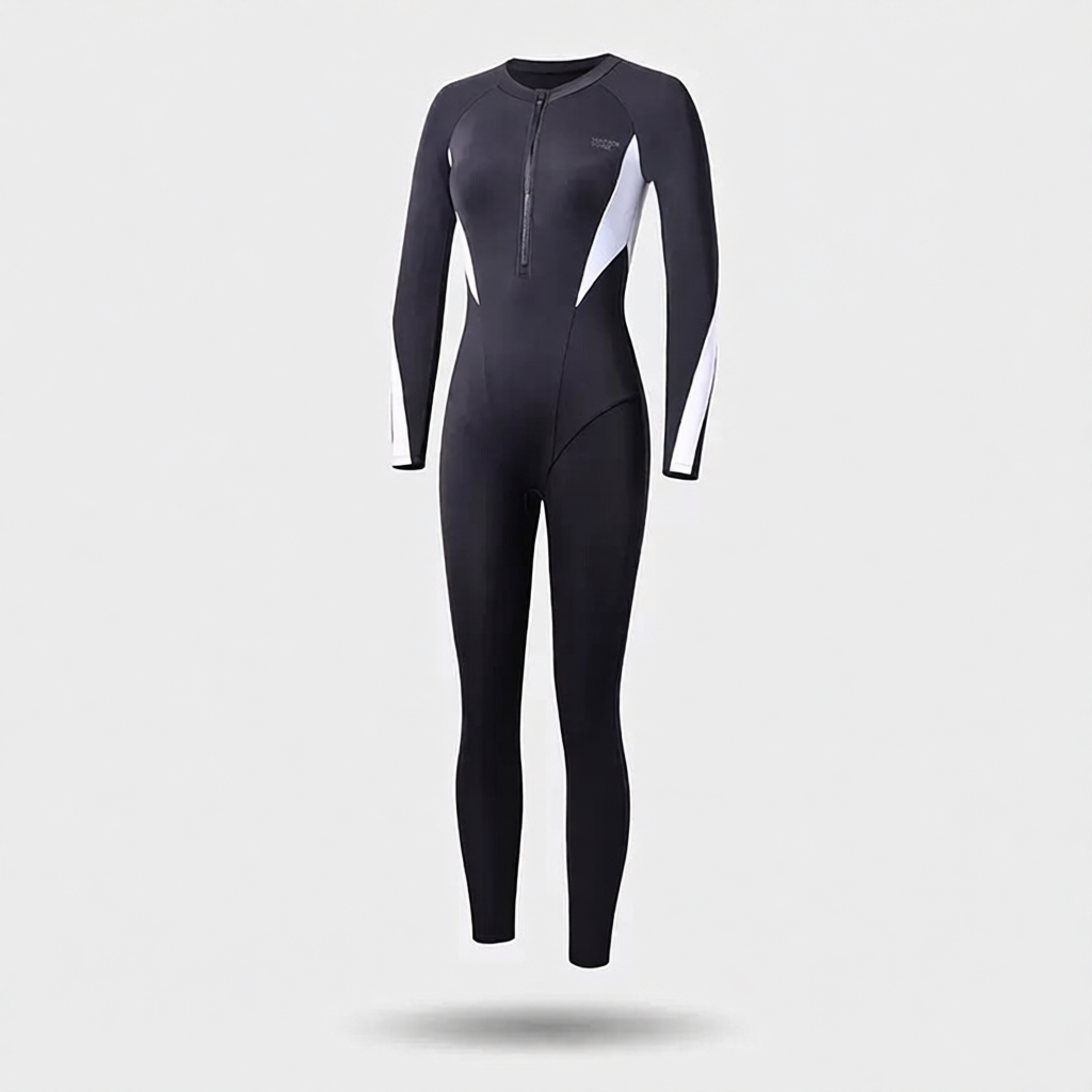 Neoprene Full-Sleeve Wetsuit for Women - 3mm Thickness, Zip-Front Design, Ideal for Swimming and Diving