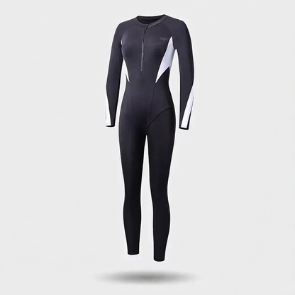 Neoprene Full-Sleeve Wetsuit for Women - 3mm Thickness, Zip-Front Design, Ideal for Swimming and Diving