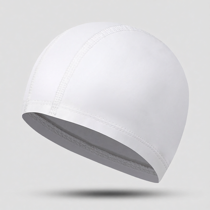 Cotton Blend Swim Cap for Women - White, Lightweight & Breathable Swim Hat with Smooth Fit, Ideal for Swimming Pool or Use