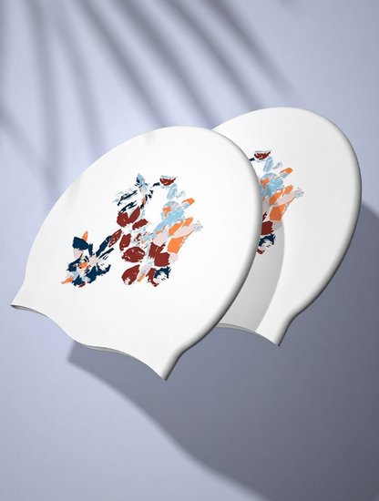 Cotton Blend Floral Swim Cap - Stylish and Comfortable Swimwear Accessory