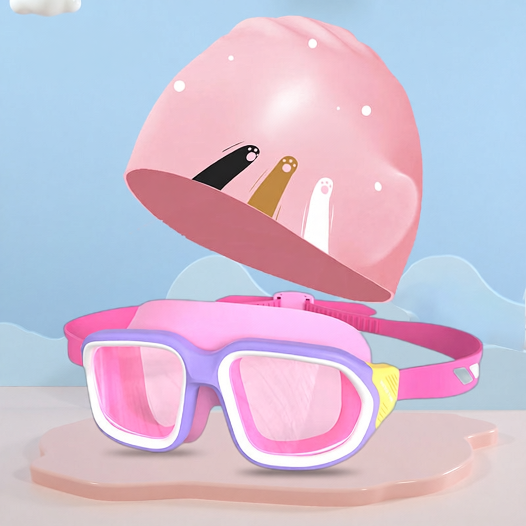 Silicone Kids Swim Goggles with Anti-Fog Lens and UV Protection for Swimming Training