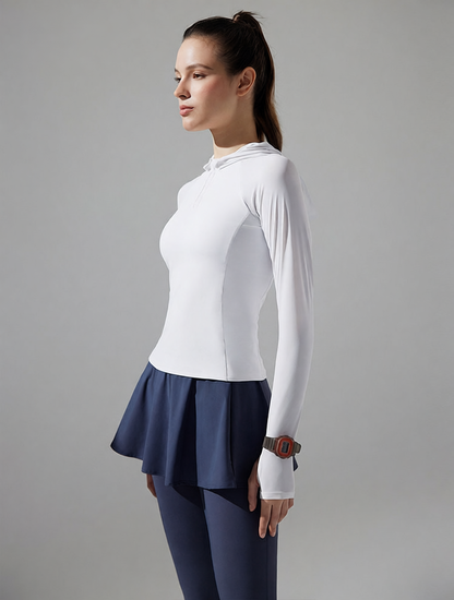 Quick-Dry Polyester Surf Rash Guard with Skirted Design for Women