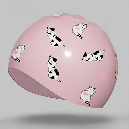 Silicone Swim Cap with Anti-Slip Design for Women, Waterproof and Comfortable Swimming Hat for Long Hair, Soft Elastic Material