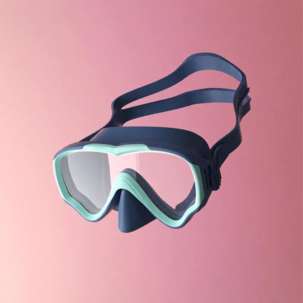 Silicone Swim Mask and Snorkel Set for Kids - Pink and Mint Design with Anti-Fog Lens and Comfort Fit