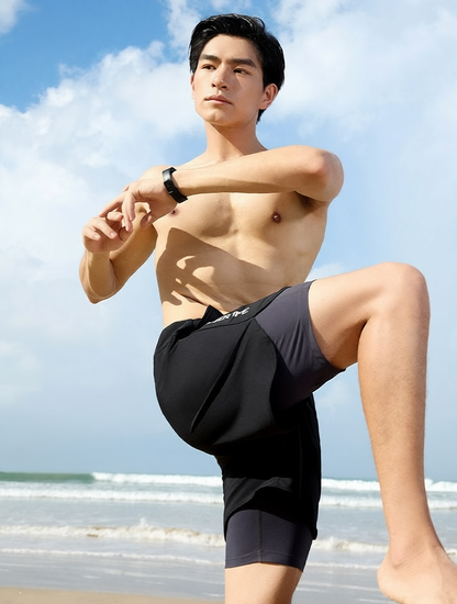 Quick-Dry Polyester Men's Long Sleeve Swim Shirt with UV Protection and Mesh Design