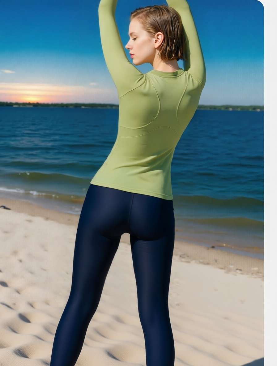 High-Performance Moisture-Wicking Long Sleeve Yoga Top with Zipper Neck in Olive Green