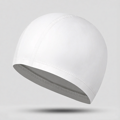 Cotton Blend Swim Cap for Women - White, Lightweight & Breathable Swim Hat with Smooth Fit, Ideal for Swimming Pool or Use