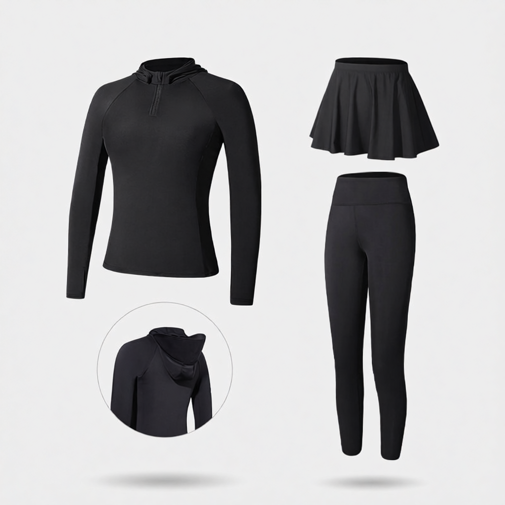 Quick-Dry Spandex Surfing Rash Guard with Flounce Hem Long Sleeve Swim Top for Women