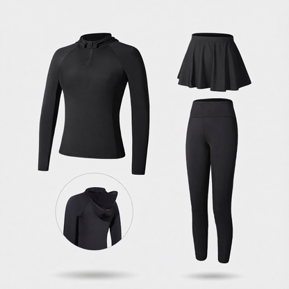 Quick-Dry Spandex Surfing Rash Guard with Flounce Hem Long Sleeve Swim Top for Women