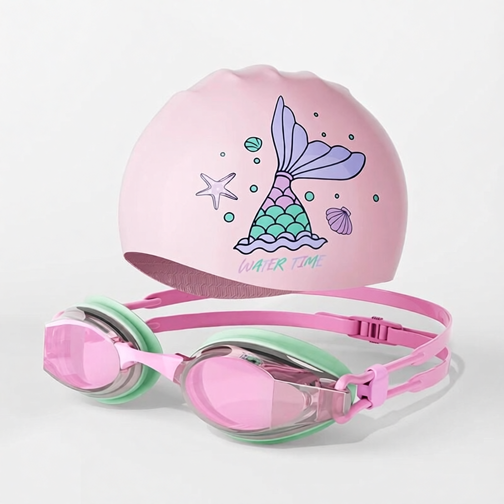 Silicone Swim Goggles with Anti-Fog Lens and UV Protection for Kids and Adults