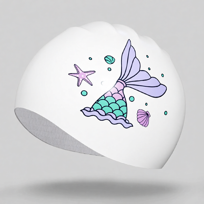 Silicone Swim Cap with Anti-Slip Design for Women, Waterproof and Comfortable Swimming Hat for Long Hair, Soft Elastic Material
