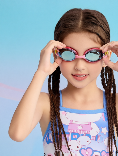 Cotton Blend Kids Swimwear with Cartoon Print - Comfortable One-Piece Swimsuit for Girls