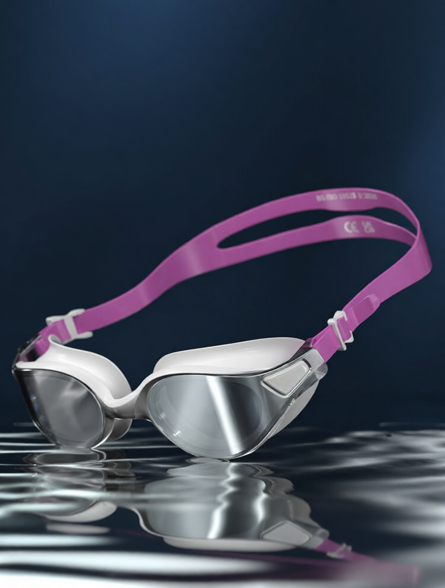 Silicone Swim Goggles with Anti-Fog Lens for Clear Vision and Comfortable Fit