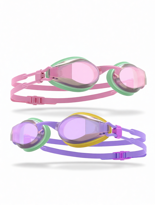 Silicone Swim Goggles with Anti-Fog Lens and UV Protection for Kids and Adults