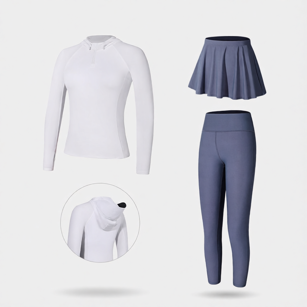 Quick-Dry Polyester Surf Rash Guard with Skirted Design for Women