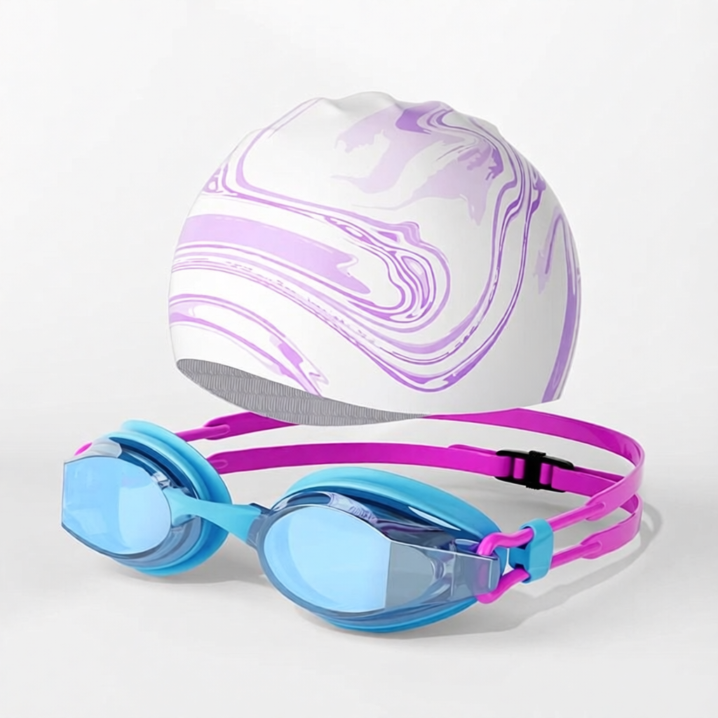 Silicone Swim Goggles with Anti-Fog Lens and UV Protection for Kids and Adults