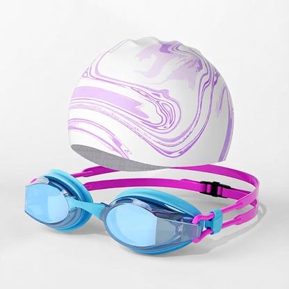 Silicone Swim Goggles with Anti-Fog Lens and UV Protection for Kids and Adults