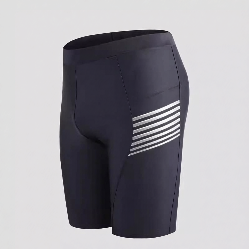 Men's High-Waisted Quick-Dry Swim Shorts with Mesh Panels and Water-Resistant Fabric