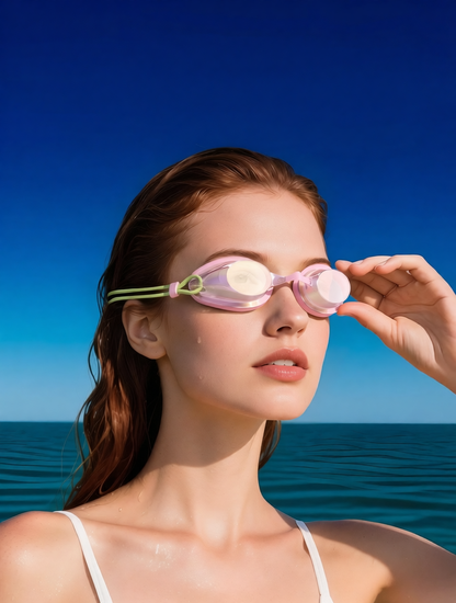 UV-Protective Silicone Swim Goggles with Anti-Fog Lens for Kids and Adults